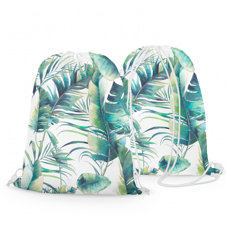 Backpack Light leaves - tropical flora in watercolour style on white background 147369 additionalImage 2