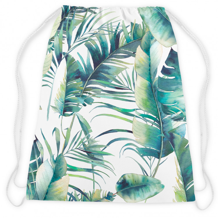 Backpack Light leaves - tropical flora in watercolour style on white background 147369 additionalImage 3