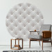 Round wallpaper Quilted White Leather - Decorative Lining With Diamonds 149169 additionalThumb 2