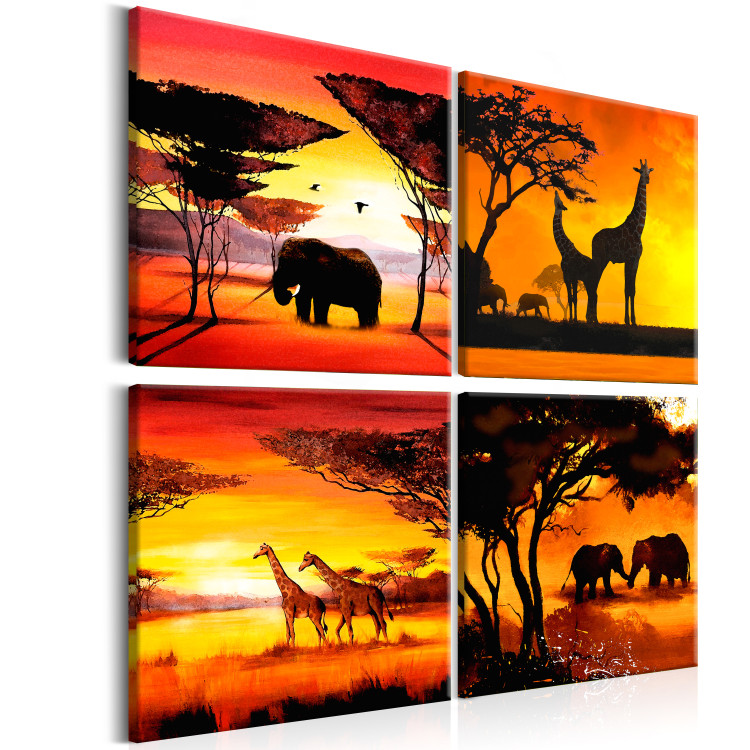 Canvas African Animals (4 Parts) 107579 additionalImage 2