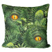 Decorative Microfiber Pillow Wild eye in the midst of greenery - floral motif with fern leaves cushions 146879