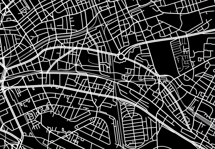Canvas Dark Map of Hamburg (1 Part) Vertical 118089 additionalImage 5