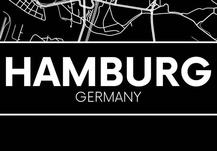 Canvas Dark Map of Hamburg (1 Part) Vertical 118089 additionalImage 4