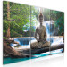 Canvas Buddha and Waterfall (3 Parts) Green 121989 additionalThumb 2