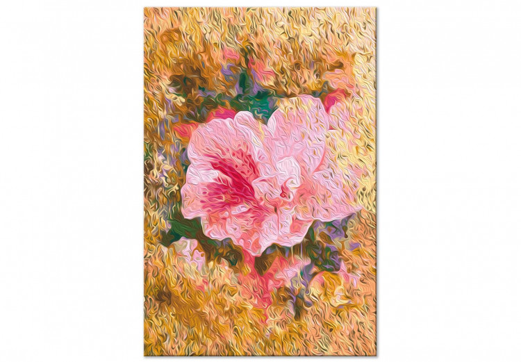Paint by Number Kit Pink Rose - Blooming Big Flower on the Golden Rubbed Background 146189 additionalImage 4