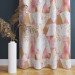 Decorative Curtain Geometric patchwork - design with triangles, marble and gold pattern 147189 additionalThumb 4