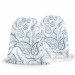 Backpack Stylised leaves - minimalist, white and blue floral theme 147389 additionalThumb 3