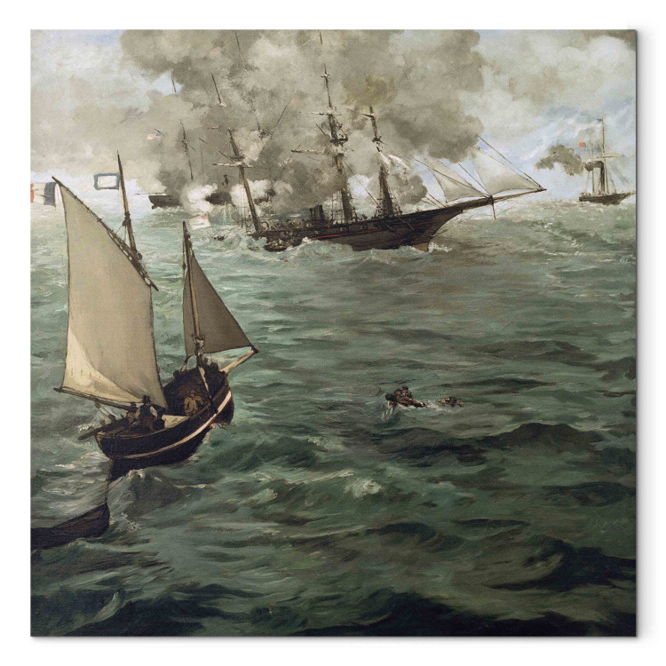 Canvas The Battle between the U.S.S. Kearsarge and the C.S.S. Alabama 153689