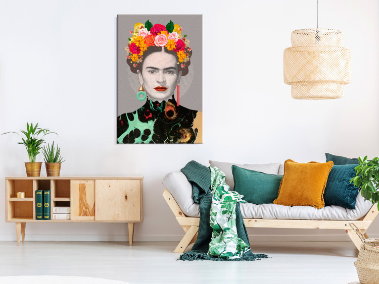 Canvas Floral Woman Portrait (1-part) - Colorful Figure Elements 118099 additionalImage 3