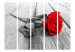 Room Divider Abandoned Rose II - red rose flower on a gray wooden floor 133799 additionalThumb 3