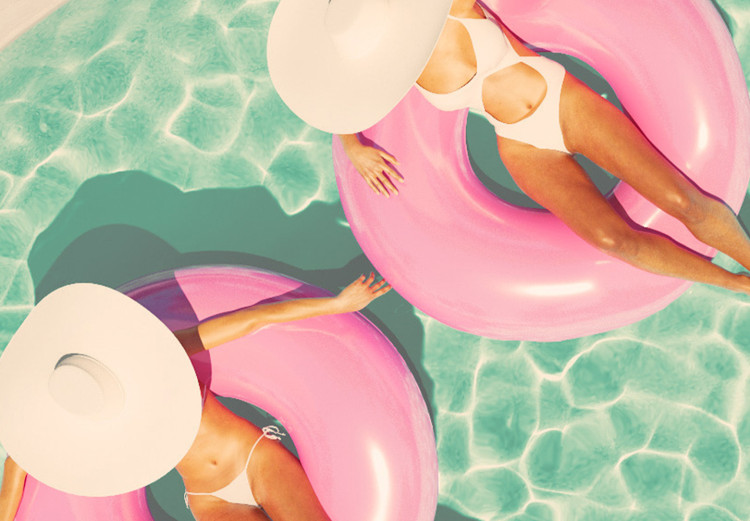 Poster Relaxation in the Pool - Women Sunbathing on Inflatable Wheels 144499 additionalImage 8