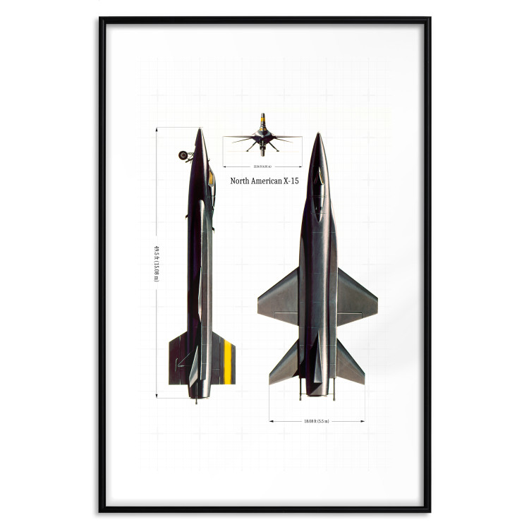 Poster North American X-15 - Rocket Plane in Projection with Dimensions 146299 additionalImage 20