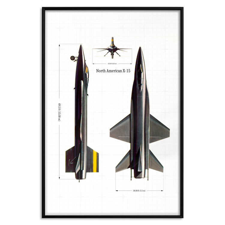 Poster North American X-15 - Rocket Plane in Projection with Dimensions 146299 additionalImage 16