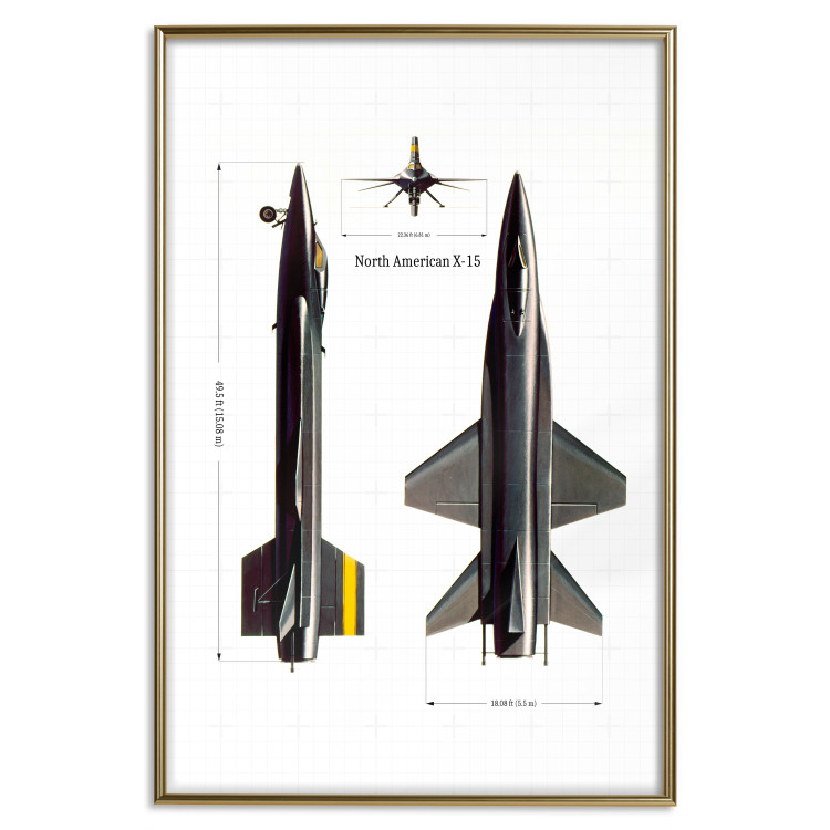 Poster North American X-15 - Rocket Plane in Projection with Dimensions 146299 additionalImage 18
