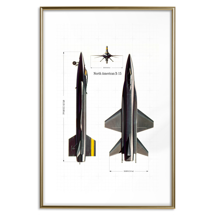 Poster North American X-15 - Rocket Plane in Projection with Dimensions 146299 additionalImage 19