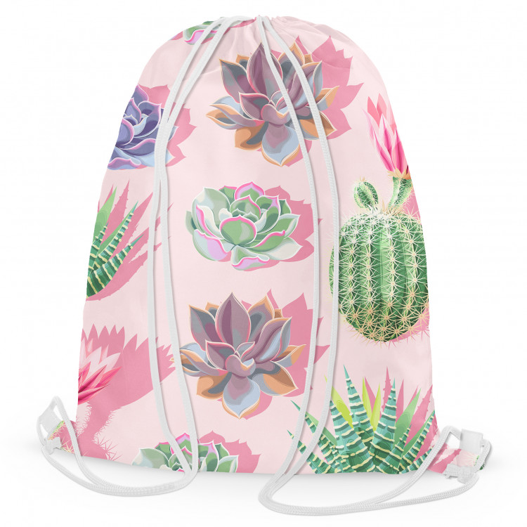 Backpack Cactus gallery - graphic composition of succulents in shades of pink 147399