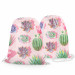 Backpack Cactus gallery - graphic composition of succulents in shades of pink 147399 additionalThumb 3